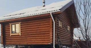 Баня из оцилиндрованного бревна под ключ в Кирово-чепецке - от 133354 рублей